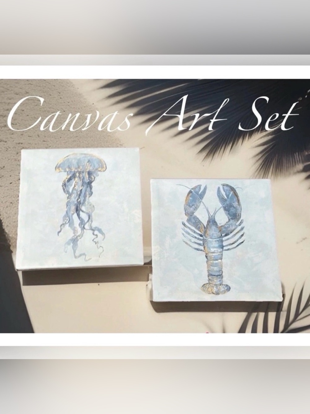 Ocean Life-Beach-Nautical Canvas Art 2pcs Set ~NEW~ Art~Wall Art Set